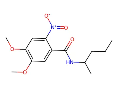 4,5-dimethoxy-2-nitro-N-(pentan-2-yl)benzamide structure