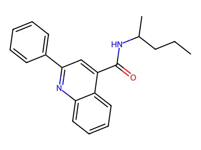 N-(pentan-2-yl)-2-phenylquinoline-4-carboxamide structure