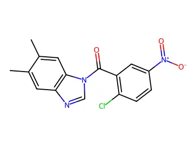1-(2-chloro-5-nitrobenzoyl)-5,6-dimethyl-1H-benzimidazole structure