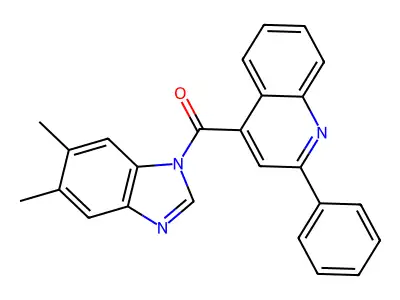 4-[(5,6-dimethyl-1H-benzimidazol-1-yl)carbonyl]-2-phenylquinoline structure