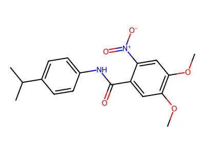4,5-dimethoxy-2-nitro-N-(4-propan-2-ylphenyl)benzamide structure