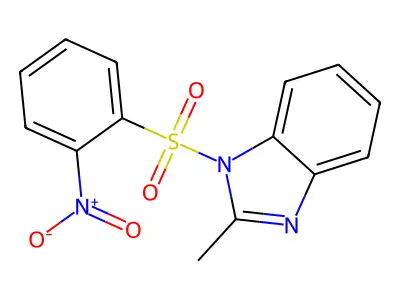 2-Methyl-1-(2-nitrophenyl)sulfonylbenzimidazole structure