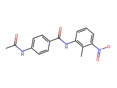 4-acetamido-N-(2-methyl-3-nitrophenyl)benzamide structure