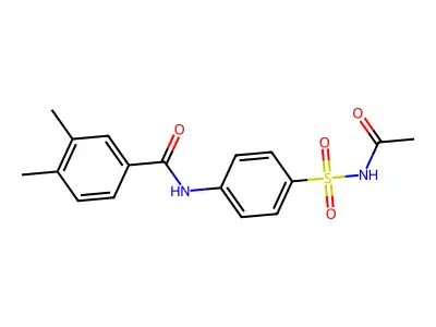 N-[4-(acetylsulfamoyl)phenyl]-3,4-dimethylbenzamide structure
