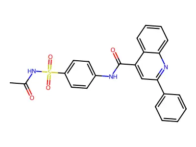 N-[4-(acetylsulfamoyl)phenyl]-2-phenylquinoline-4-carboxamide structure