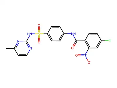 4-chloro-N-[4-[(4-methylpyrimidin-2-yl)sulfamoyl]phenyl]-2-nitrobenzamide structure