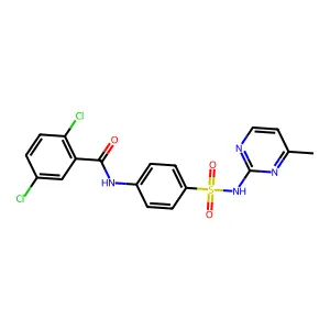 2,5-dichloro-N-{4-[(4-methylpyrimidin-2-yl)sulfamoyl]phenyl}benzamide structure