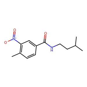 4-methyl-N-(3-methylbutyl)-3-nitrobenzamide structure