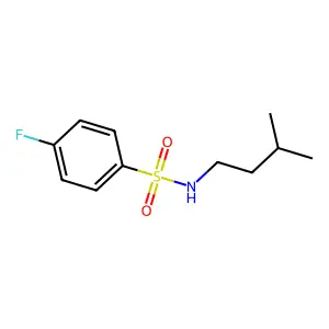 4-fluoro-N-(3-methylbutyl)benzene-1-sulfonamide structure