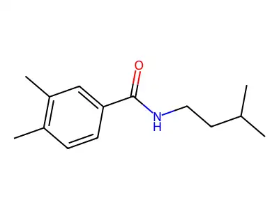3,4-dimethyl-N-(3-methylbutyl)benzamide structure