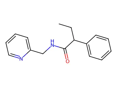 2-phenyl-N-(pyridin-2-ylmethyl)butanamide structure