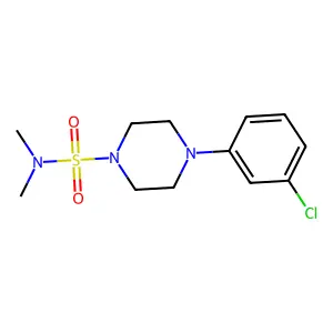 4-(3-chlorophenyl)-N,N-dimethylpiperazine-1-sulfonamide structure