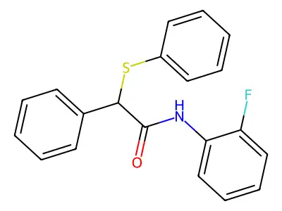 N-(2-fluorophenyl)-2-phenyl-2-(phenylsulfanyl)acetamide structure