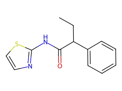 2-phenyl-N-(1,3-thiazol-2-yl)butanamide structure