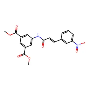methyl 5-[(2E)-3-(3-nitrophenyl)prop-2-enoylamino]-3-(methoxycarbonyl)benzoate structure