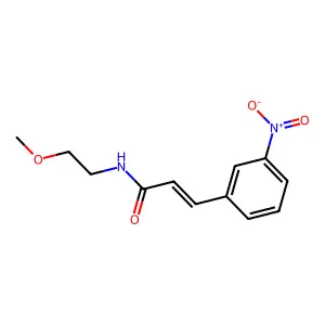 (E)-N-(2-methoxyethyl)-3-(3-nitrophenyl)prop-2-enamide structure