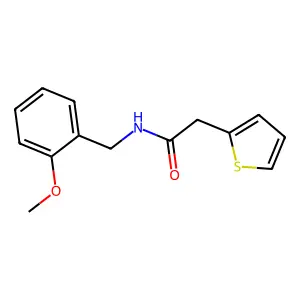 N-(2-methoxybenzyl)-2-(thiophen-2-yl)acetamide structure