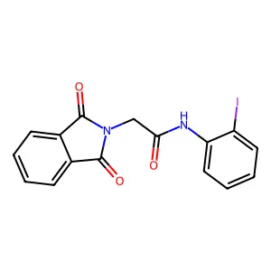 2-(1,3-dioxo-1,3-dihydro-2H-isoindol-2-yl)-N-(2-iodophenyl)acetamide structure