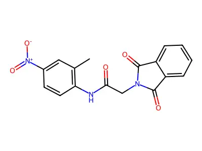 2-(1,3-dioxoisoindol-2-yl)-N-(2-methyl-4-nitrophenyl)acetamide structure