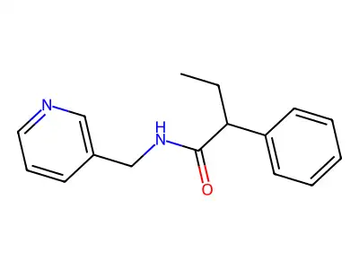 2-phenyl-N-(pyridin-3-ylmethyl)butanamide structure