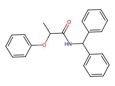 N-(diphenylmethyl)-2-phenoxypropanamide structure