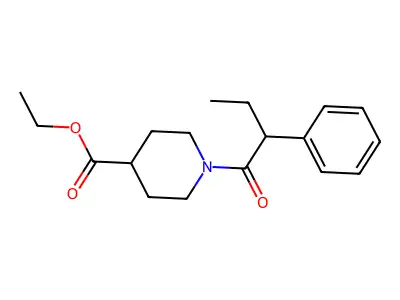 Ethyl 1-(2-phenylbutanoyl)piperidine-4-carboxylate structure
