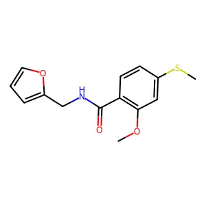 N-(2-Furanylmethyl)-2-methoxy-4-(methylthio)benzamide structure
