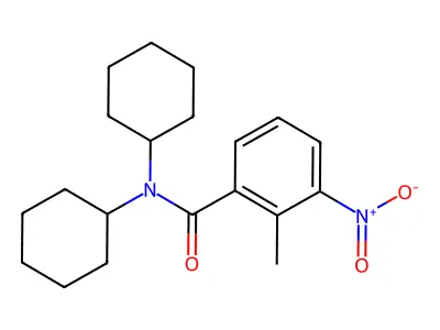 N,N-dicyclohexyl-2-methyl-3-nitrobenzamide structure