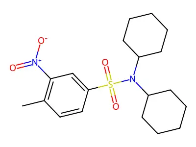 N,N-dicyclohexyl-4-methyl-3-nitrobenzenesulfonamide structure