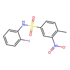 N-(2-iodophenyl)-4-methyl-3-nitrobenzenesulfonamide structure