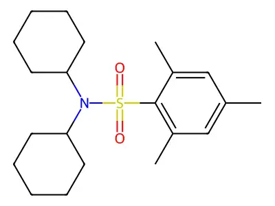N,N-dicyclohexyl-2,4,6-trimethylbenzenesulfonamide structure