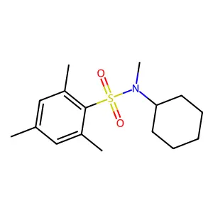 N-cyclohexyl-N,2,4,6-tetramethylbenzenesulfonamide structure