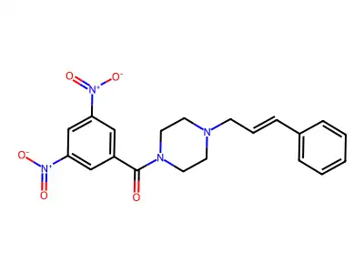 (4-Cinnamylpiperazin-1-yl)-(3,5-dinitrophenyl)methanone structure