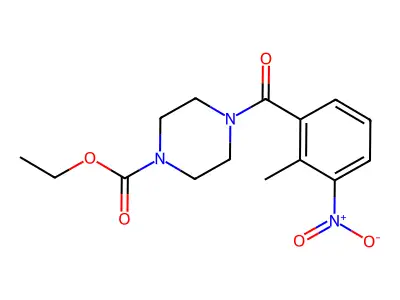 Ethyl 4-(2-methyl-3-nitrobenzoyl)piperazine-1-carboxylate structure