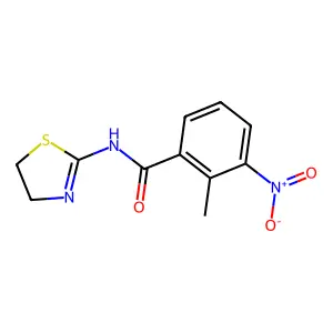 N-(4,5-dihydro-1,3-thiazol-2-yl)-2-methyl-3-nitrobenzamide structure