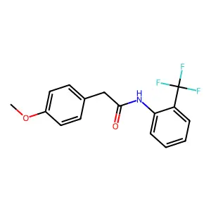 2-(4-methoxyphenyl)-N-[2-(trifluoromethyl)phenyl]acetamide structure