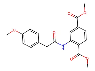 Dimethyl 2-{[2-(4-methoxyphenyl)acetyl]amino}terephthalate structure