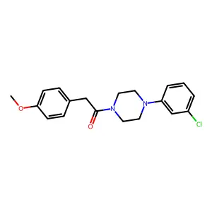 1-(4-(3-Chlorophenyl)piperazin-1-yl)-2-(4-methoxyphenyl)ethanone structure