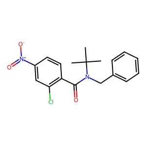 N-benzyl-N-tert-butyl-2-chloro-4-nitrobenzamide structure