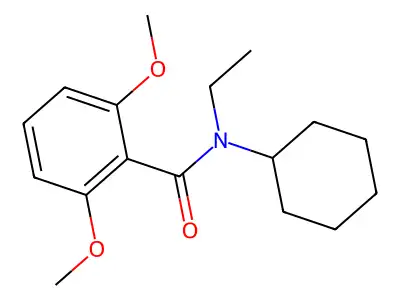 N-cyclohexyl-N-ethyl-2,6-dimethoxybenzamide structure