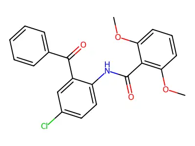 N-(2-benzoyl-4-chlorophenyl)-2,6-dimethoxybenzamide structure