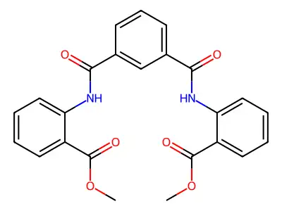 Methyl 2-[[3-[(2-methoxycarbonylphenyl)carbamoyl]benzoyl]amino]benzoate structure