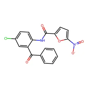 N-(2-benzoyl-4-chlorophenyl)-5-nitro-2-furamide structure