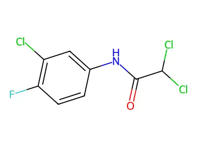 2,2-dichloro-N-(3-chloro-4-fluorophenyl)acetamide structure