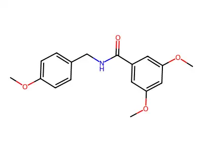 3,5-dimethoxy-N-[(4-methoxyphenyl)methyl]benzamide structure