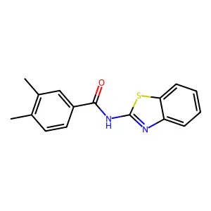 N-(1,3-benzothiazol-2-yl)-3,4-dimethylbenzamide structure