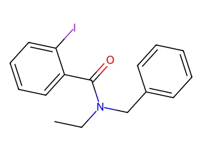 N-benzyl-N-ethyl-2-iodobenzamide structure