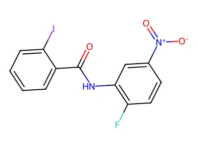 N-(2-fluoro-5-nitrophenyl)-2-iodobenzamide structure