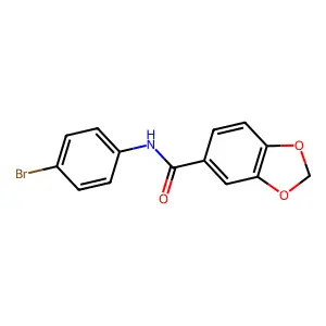 N-(4-bromophenyl)-1,3-benzodioxole-5-carboxamide structure