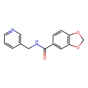 N-(3-pyridinylmethyl)-1,3-benzodioxole-5-carboxamide structure